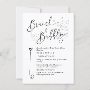 Invitation minimale de brunch et de bulles en écri