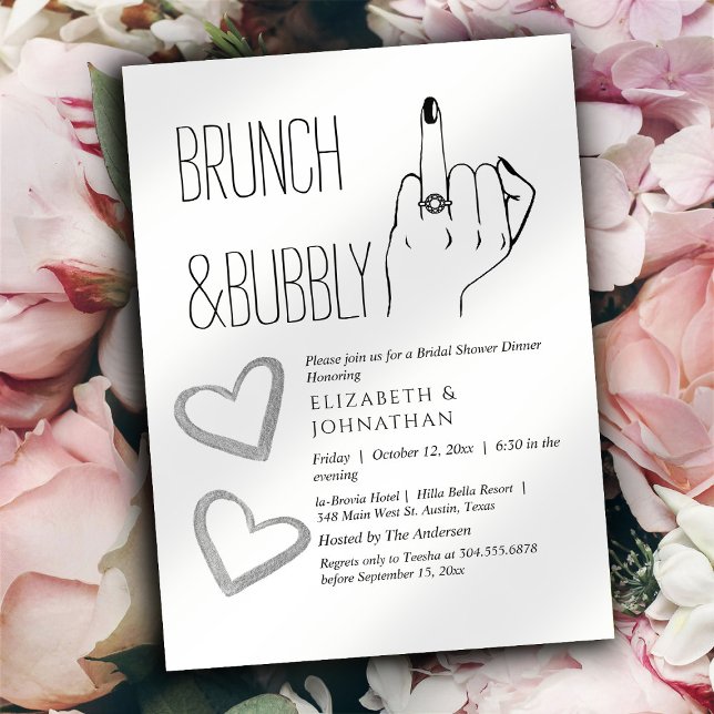 Invitation minimale de brunch et de bulles Script (Créateur téléchargé)