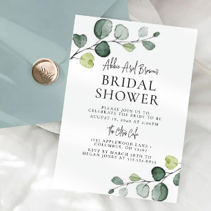 Invitation minimale de douche nuptiale Eucalyptus