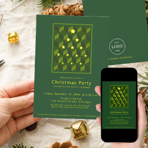 Invitation minimale de fête de Noël verte inspirée