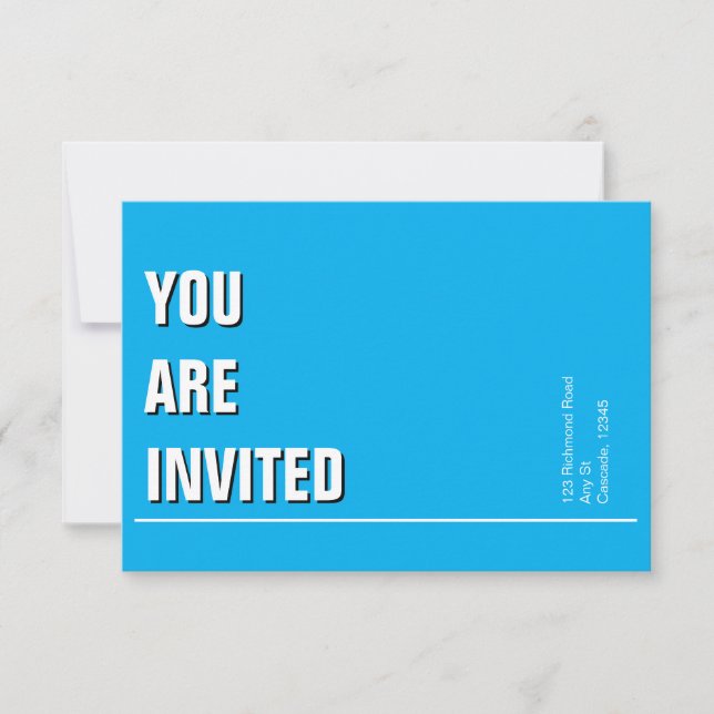 Invitation minimale d'église bleu clair (Devant)
