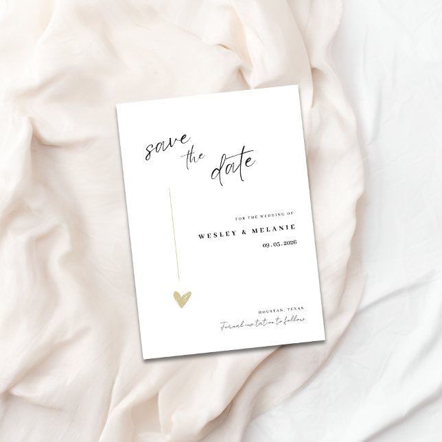 Invitation minimale élégante de sauvegarde de la d (Save The Date Wedding Invitation)
