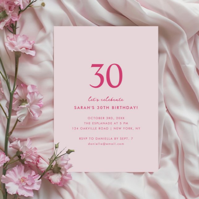 Invitation minimale élégante pour 30e anniversaire (Créateur téléchargé)