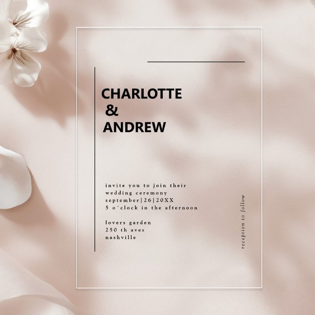 Invitation minimale et moderne (Minimal, moderne Einladung Acrylic Invitations)