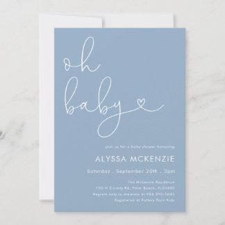 Invitation minimale et moderne de shower de bébé b
