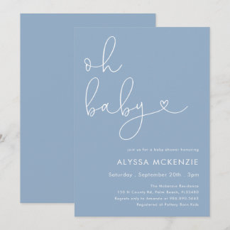 Invitation minimale et moderne de shower de bébé b