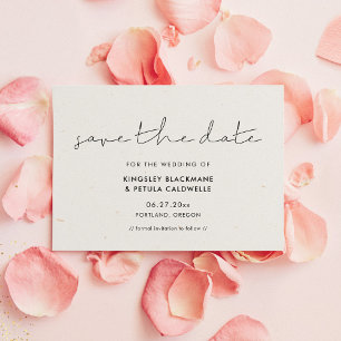 Invitation minimale manuscrite pour annoncer la da