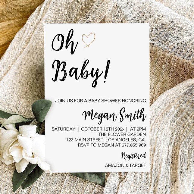 Invitation minimale moderne pour une baby shower (Créateur téléchargé)