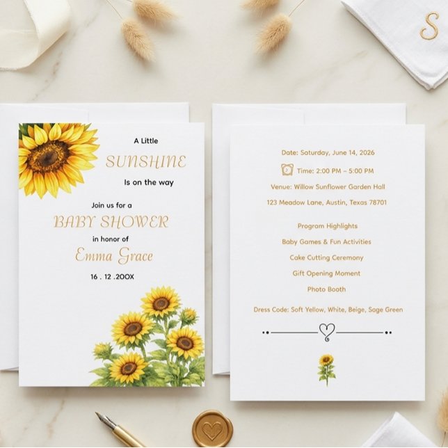 Invitation minimale pour Baby shower avec esthétiq (Créateur téléchargé)