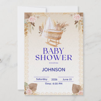 Invitation minimale pour Baby Shower | Moderne et
