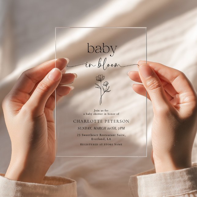 Invitation minimale pour une baby shower sur le th (Créateur téléchargé)