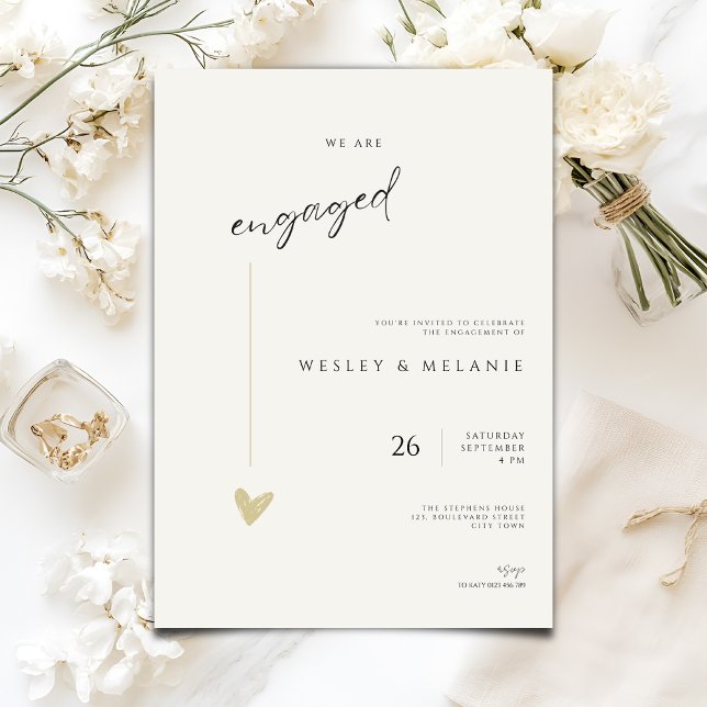 Invitation minimale pour une fête de fiançailles (Créateur téléchargé)