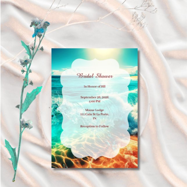 Invitation minimale pour une fête de mariage tropi (Créateur téléchargé)