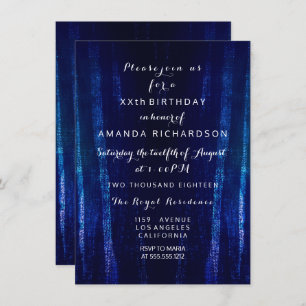 Invitation Minimalisme Black Blue Navy Événement Surprise Abs