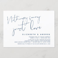 Minimalisme Bleu Nuit, Mariage Fuite de Noces