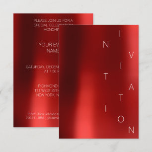 Invitation Minimalisme Fashion Event Glam Red Wine Rubin