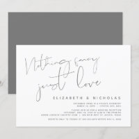 Minimalisme Gris foncé, Mariage Fuite de noces