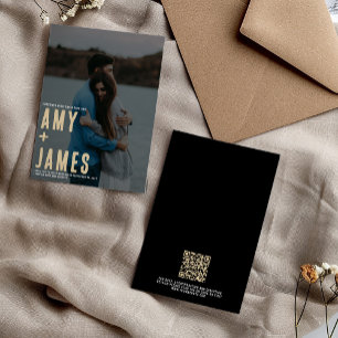 Invitation Minimalisme moderne avec photo et mariage de code