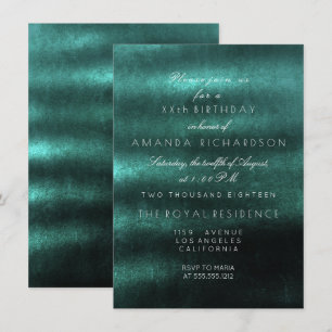 Invitation Minimalisme Ombre Sarcelle Vert Tropical Profond A