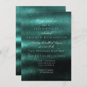 Invitation Minimalisme Ombre Turquoise Profond Tropical Vert