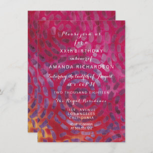 Invitation Minimalisme Red Candy Batik Tropical Rose Annivers