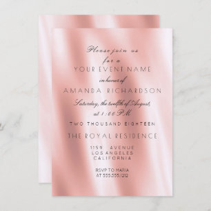 Invitation Minimalisme Rose Blush Silk Fabric Or Anniversaire