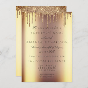 Invitation Minimalisme Sparkly Drivers Or Anniversaire Sepia 