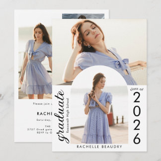 Invitation Minimalist Arch Photo Collage Graduation Party