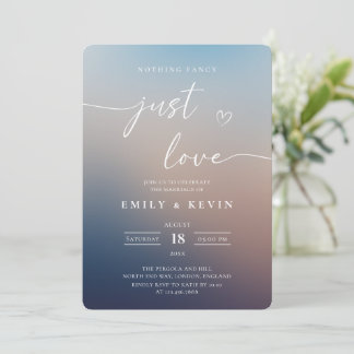 Invitation Minimalist Blurred Gradient Script Elegant Wedding