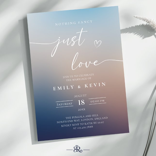 Invitation Minimalist Blurred Gradient Script Elegant Wedding (Créateur téléchargé)