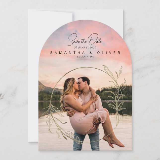 Invitation Minimalist Boho Photo Save the Date (Devant)