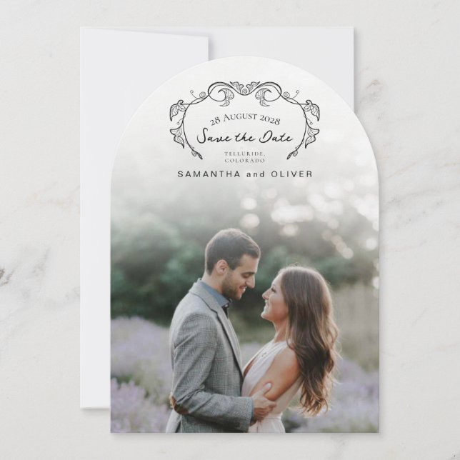 Invitation Minimalist Boho Photo Save the Date (Devant)