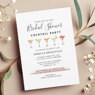 Invitation Minimalist Bridal Shower Cocktail Beach Party