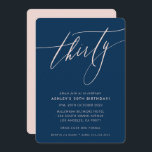 Invitation MINIMALIST Calligraphie chic 30ème parti navy blus<br><div class="desc">par kat massard / WWW.SIMPLYSWEETPAPERIE.COM Aimez le design,  mais aimeriez voir quelques changements - un autre jeu de couleurs,  un produit,  ajouter une photo ou adapté pour une autre occasion - pas de souci contactez-moi,  kat@simplysweetPAPERIE.com Je suis heureux de vous aider!</div>
