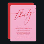 Invitation MINIMALIST Calligraphie chic 30ème parti rose roug<br><div class="desc">par kat massard / WWW.SIMPLYSWEETPAPERIE.COM Aimez le design,  mais aimeriez voir quelques changements - un autre jeu de couleurs,  un produit,  ajouter une photo ou adapté pour une autre occasion - pas de souci contactez-moi,  kat@simplysweetPAPERIE.com Je suis heureux de vous aider!</div>