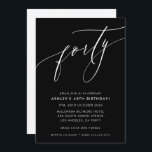 Invitation MINIMALIST Calligraphie élégant chic 40e anniversa<br><div class="desc">par kat massard / WWW.SIMPLYSWEETPAPERIE.COM Aimez le design,  mais aimeriez voir quelques changements - un autre jeu de couleurs,  un produit,  ajouter une photo ou adapté pour une autre occasion - pas de souci contactez-moi,  kat@simplysweetPAPERIE.com Je suis heureux de vous aider!</div>