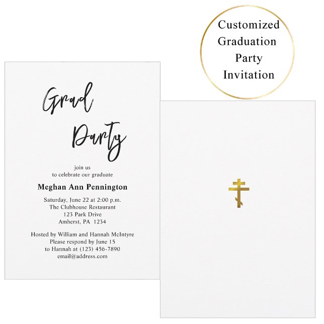 Invitation Minimalist Classic Orthodox Graduation Party (Créateur téléchargé)