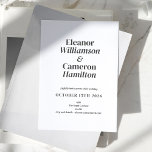 Invitation Minimalist Classy Black and White Design Wedding<br><div class="desc">Elegant and minimalist,  this modern wedding invitation features a clean and simple trendy typography design in black and white.</div>