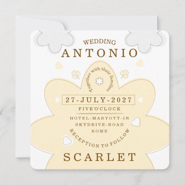 Invitation Minimalist Cute vibe Wedding And Modern Aesthetic  (Devant)