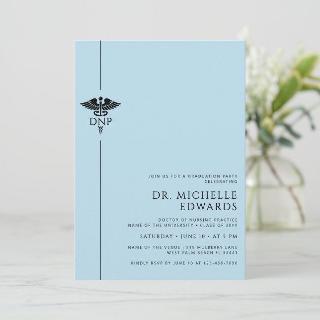 Invitation Minimalist DNP Doctor of Nursing Practice Graduate (Debout devant)