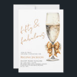 Invitation Minimalist Fifty and Fabulous 50th Birthday Party<br><div class="desc">Minimal Fifty and Fabulous gold and black text modern 50th birthday invitation that you can personalize and send out for your fiftieth birthday party celebration. The words "Fifty and Fabulous" are set using trending font typography. The blue and black text colors can be changed using the edit menu. Available in...</div>