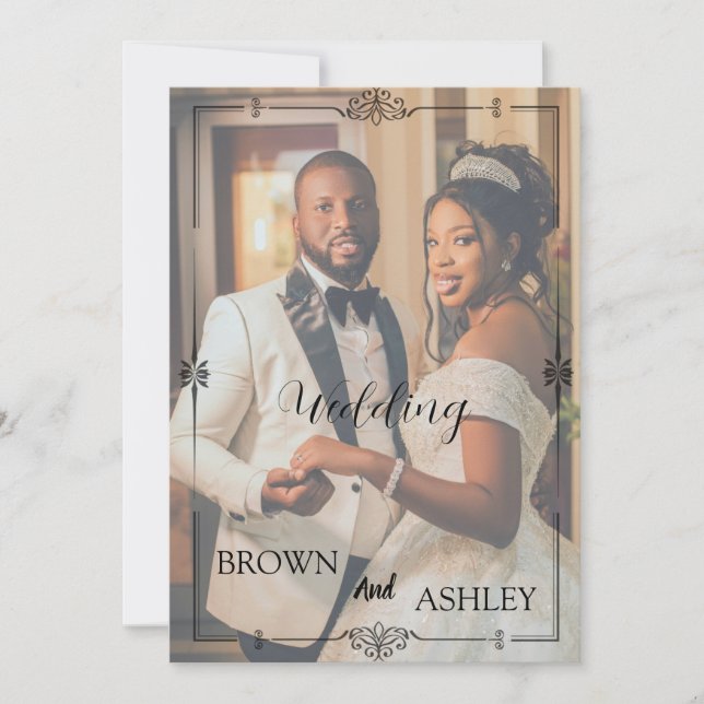 Invitation Minimalist Full Photo Wedding | Elegant Editorial (Devant)