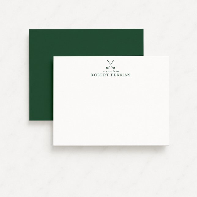 Invitation Minimalist Golf Green Stationery Note Card (Créateur téléchargé)