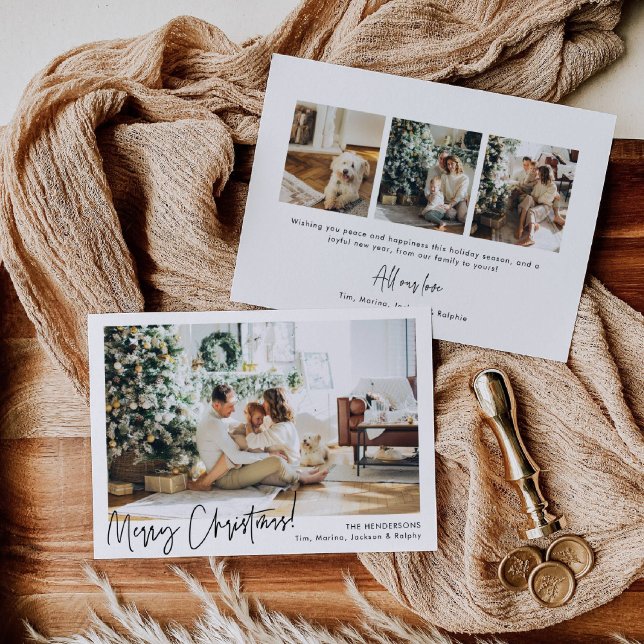 Invitation Minimalist Horizontal Photo Holiday Christmas Card (Créateur téléchargé)