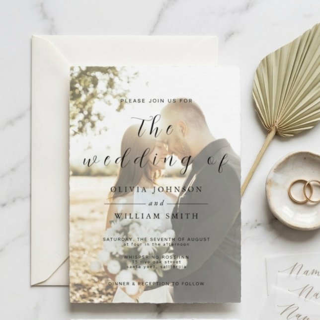 Invitation Minimalist Modern Elegant Photo Wedding  (Créateur téléchargé)