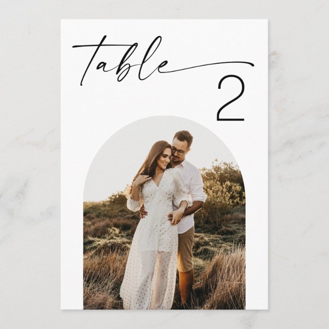 Invitation Minimalist Modern Wedding Photo Arch Table Numbers (Devant)
