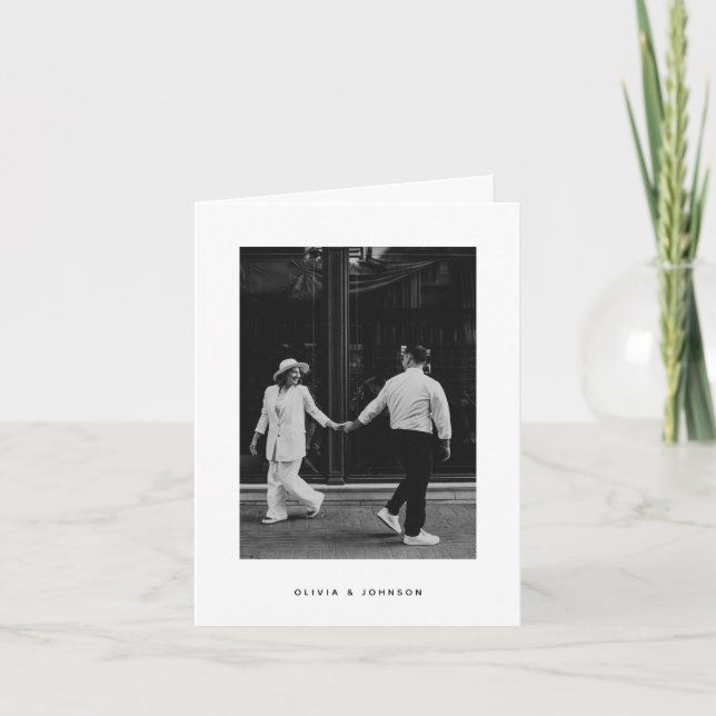 Invitation Minimalist Photo Folded Wedding (Devant)