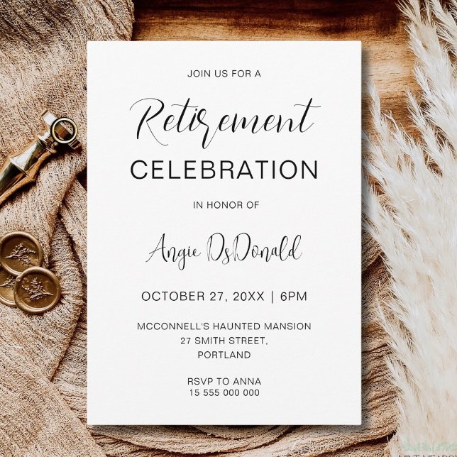 Invitation Minimalist Retirement Party Corporate Retirement (Créateur téléchargé)
