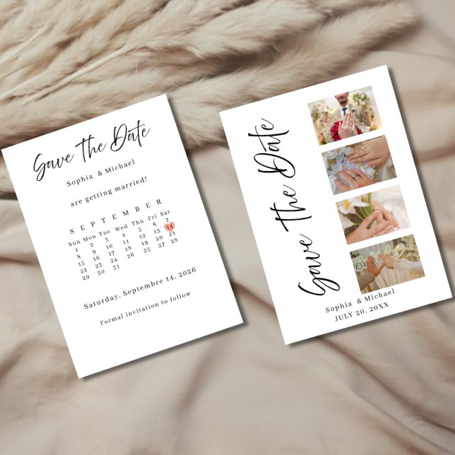 Invitation  Minimalist Save The Date Wedding Card With photos (Créateur téléchargé)