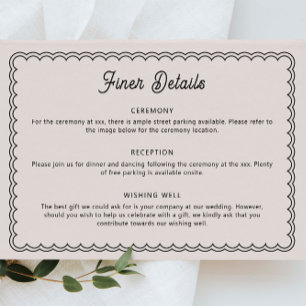 Invitation Minimalist scalloped border enclosure card